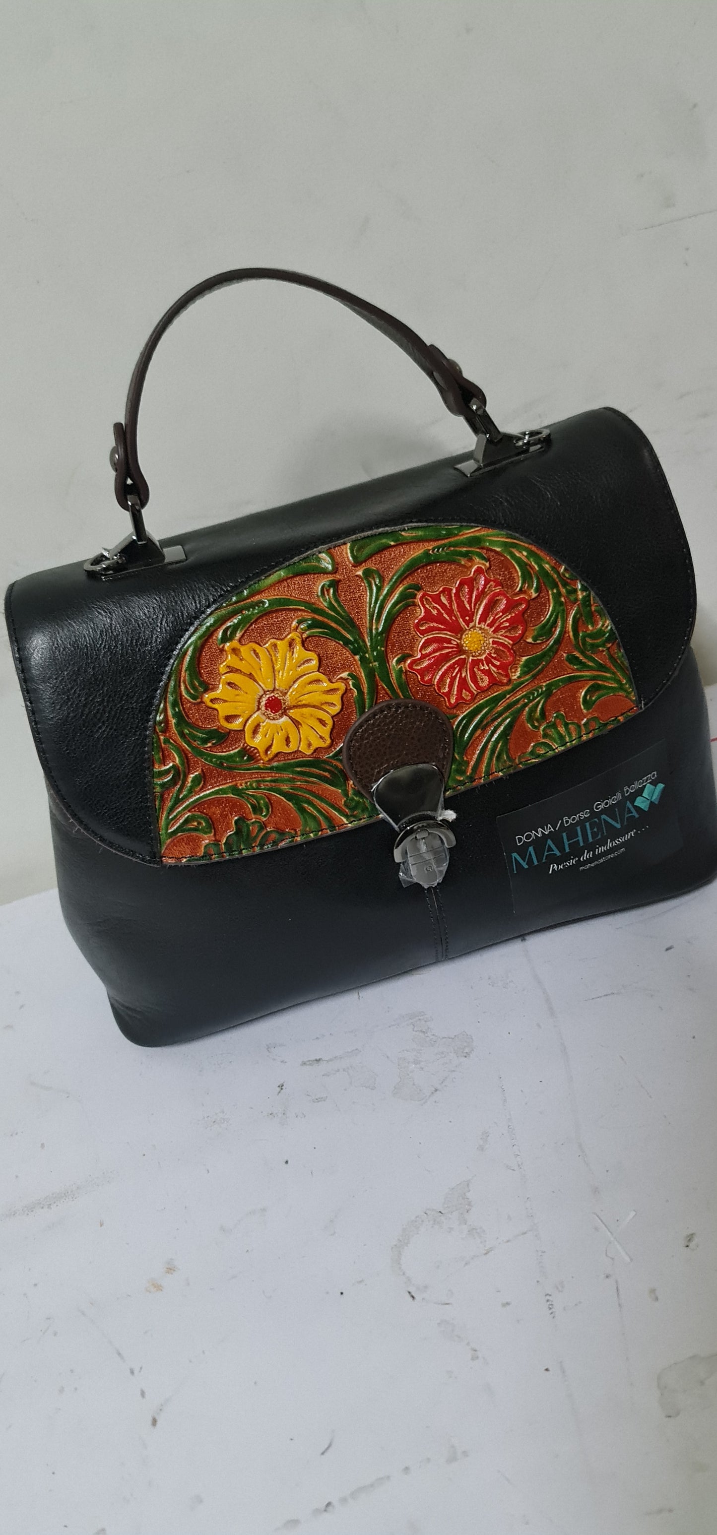 LIMITED EDITION SISSY Pattern Colorful Hand Print Embossed Retro Portable Diagonal Handbag