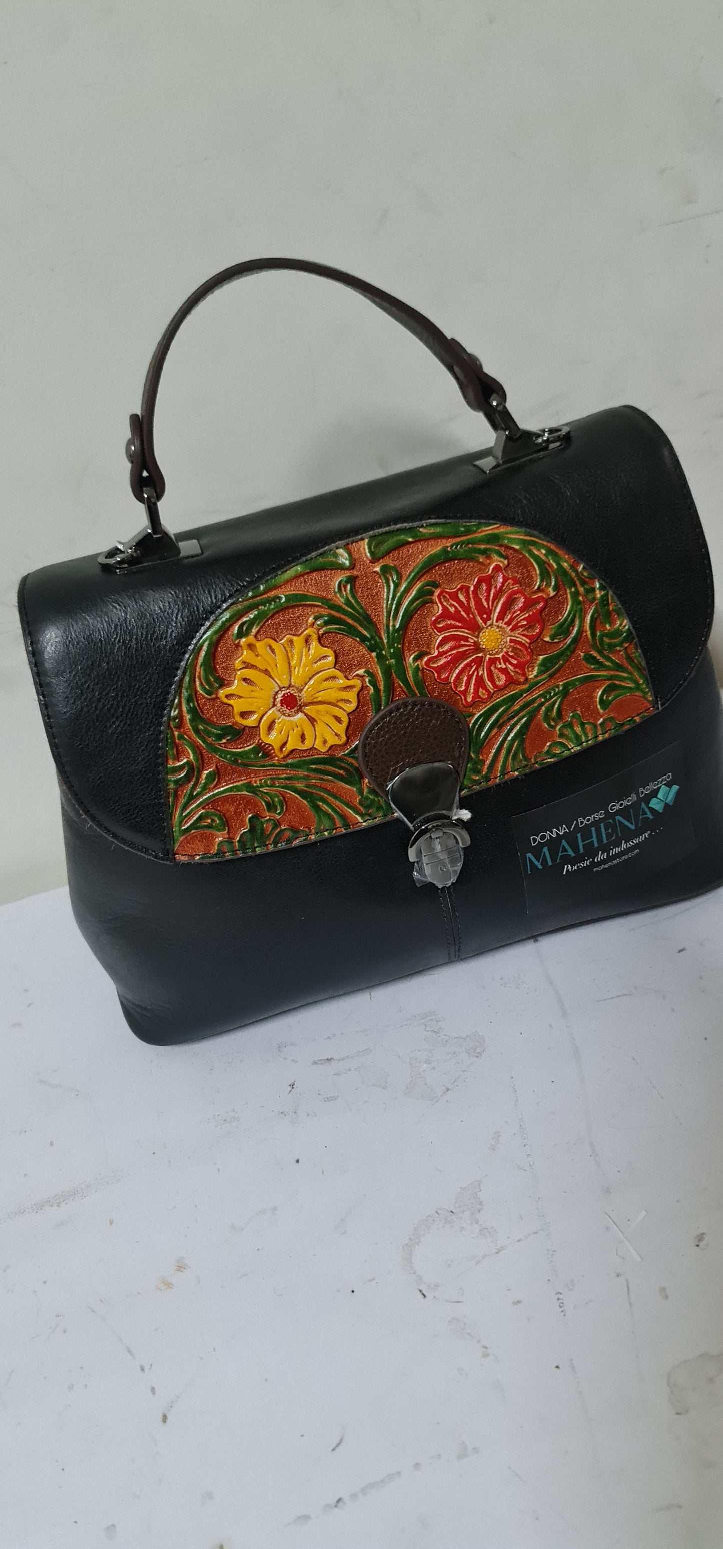 LIMITED EDITION SISSY Pattern Colorful Hand Print Embossed Retro Portable Diagonal Handbag