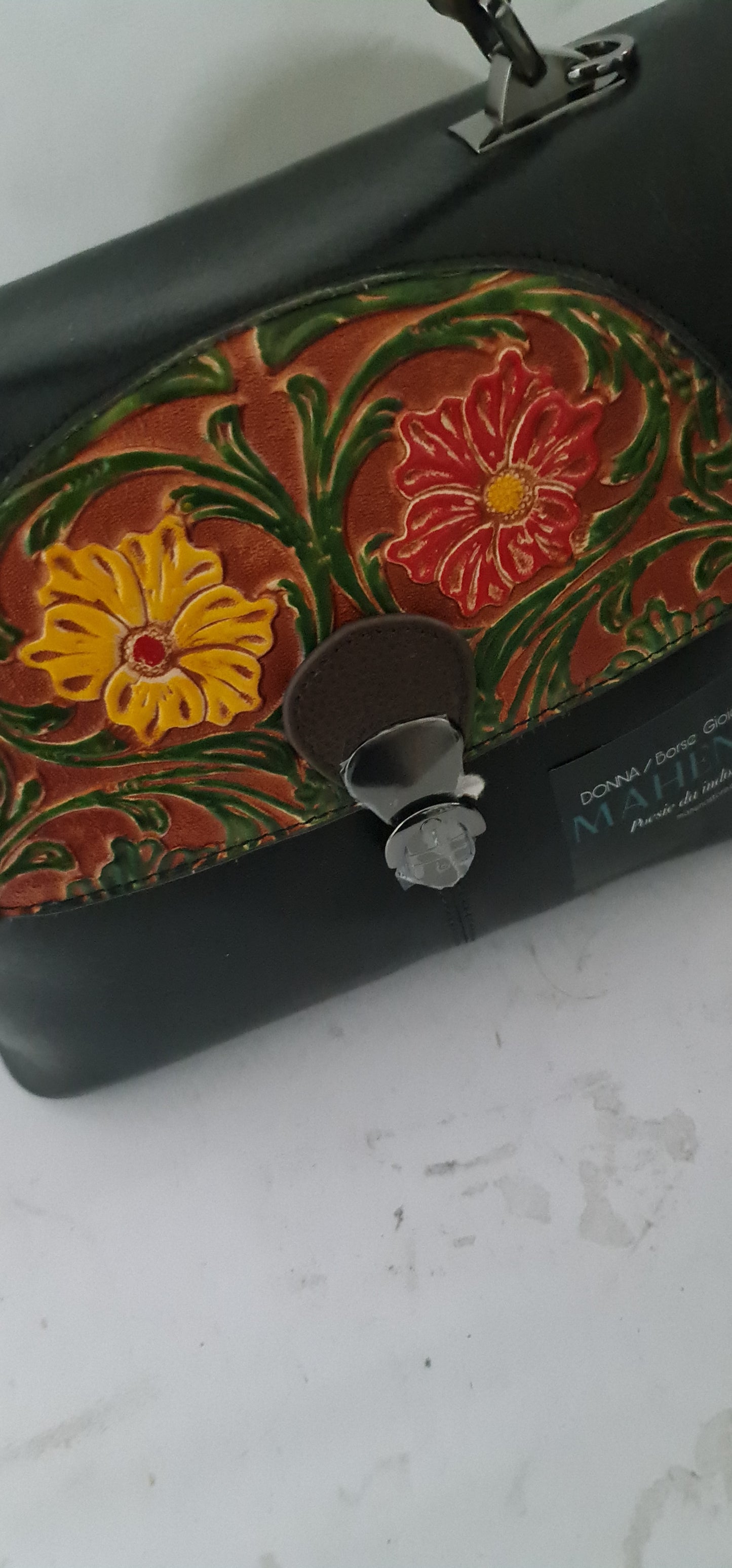 LIMITED EDITION SISSY Pattern Colorful Hand Print Embossed Retro Portable Diagonal Handbag