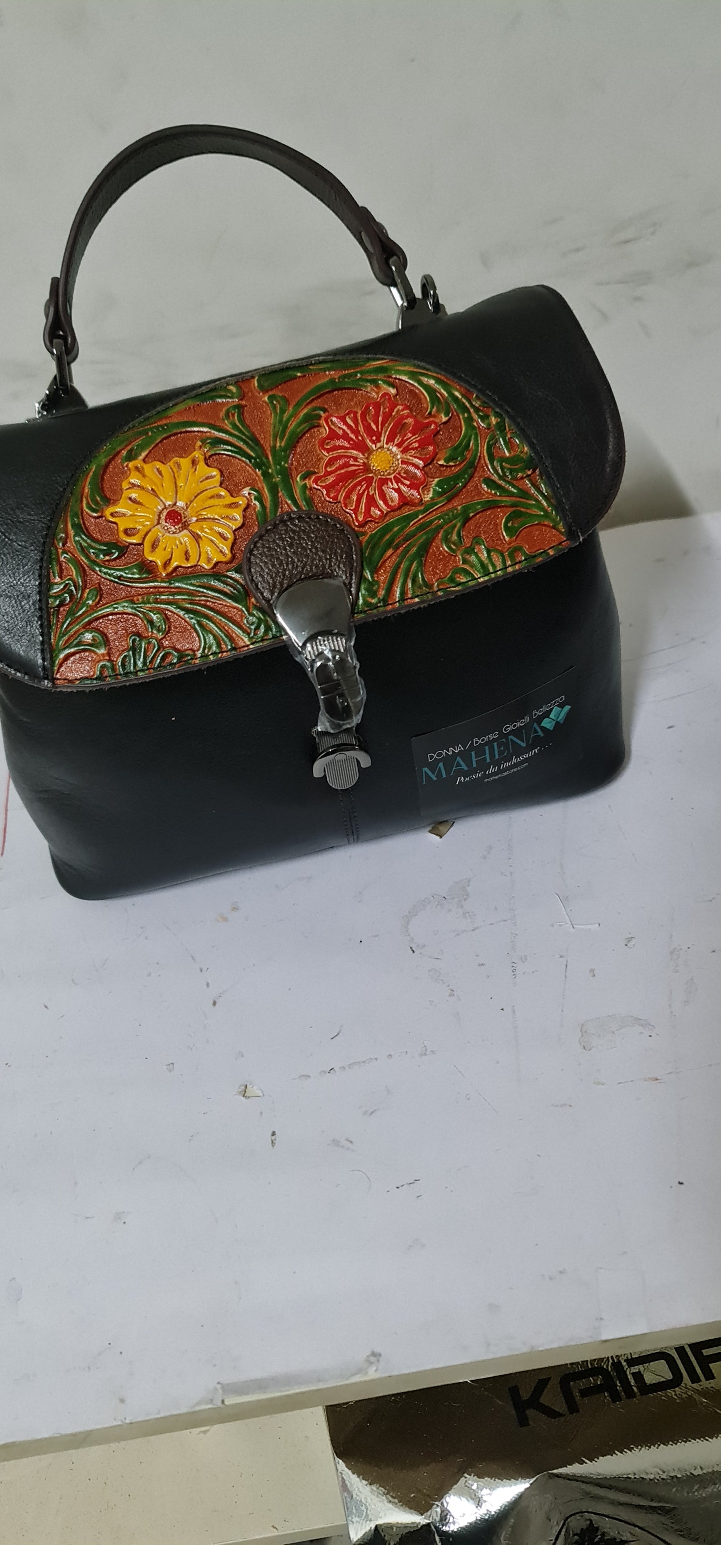 LIMITED EDITION SISSY Pattern Colorful Hand Print Embossed Retro Portable Diagonal Handbag