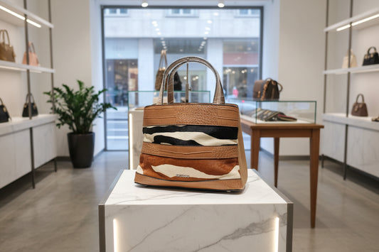 Women's ethnic handbag and shoulder bag, AMANDA model