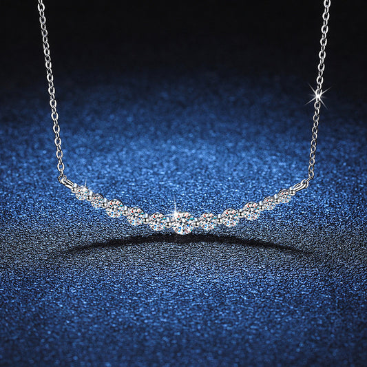 Collana in argento sterling S925 con moissanite, leggera, di lusso, di alta qualità, 1.1 carati, colore D