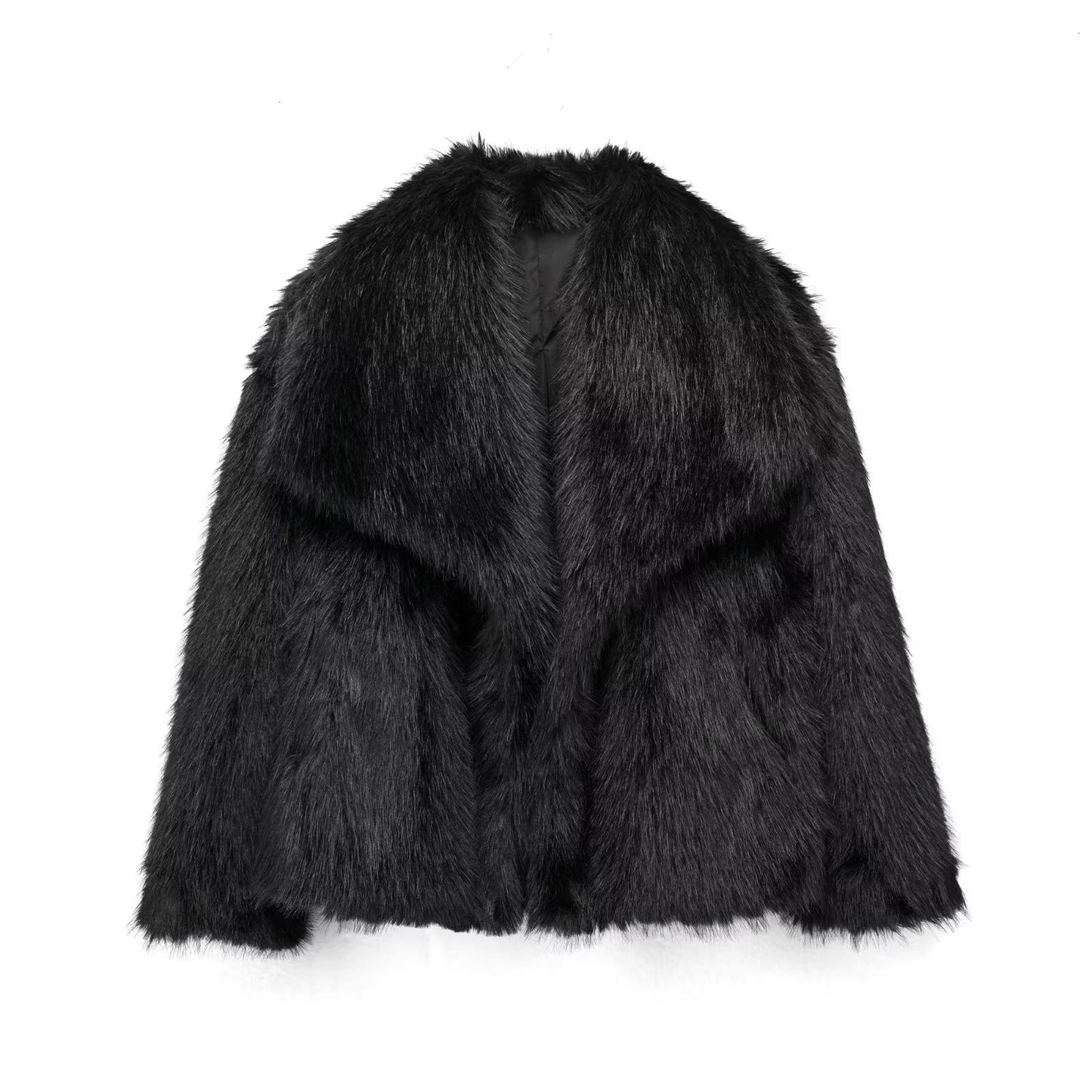 Cappotto invernale in peluche, moda, caldo, spesso, soffice, con risvolto, capispalla casual, top a maniche lunghe, abbigliamento da donna CONSEGNA 15 GIORNI
