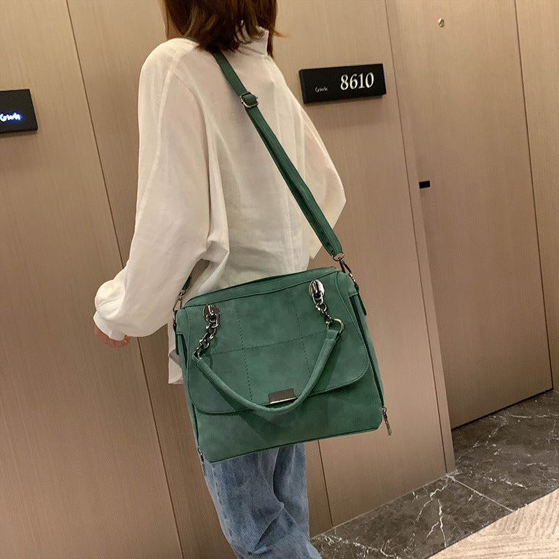 Borsa a tracolla e a mano da donna opaca, grande capacità, in similpelle modello Boston