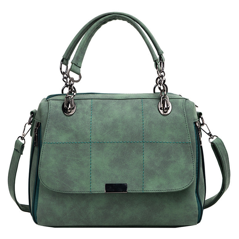 Borsa a tracolla e a mano da donna opaca, grande capacità, in similpelle modello Boston