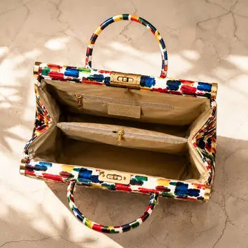 MAHENA "Brush" - Borsa a Mano in Pelle Italiana Effetto Dipinto