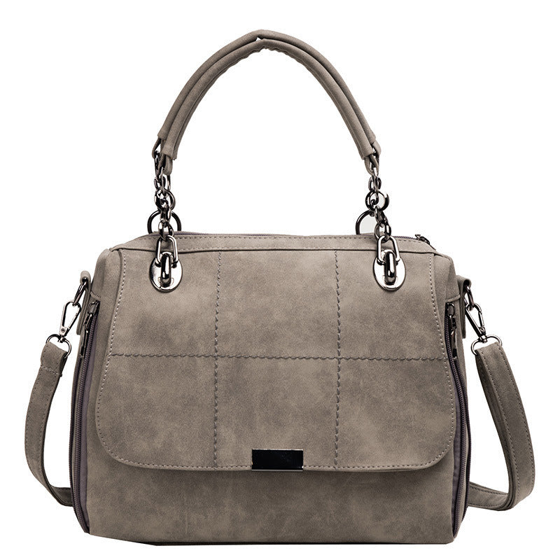 Borsa a tracolla e a mano da donna opaca, grande capacità, in similpelle modello Boston