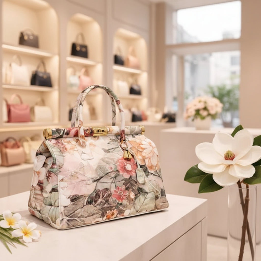 Borsa Bauletto "Flower" – 100% Vera Pelle Made in Italy