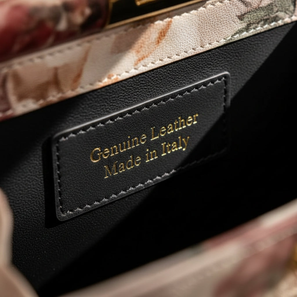 Borsa Bauletto "Flower" – 100% Vera Pelle Made in Italy