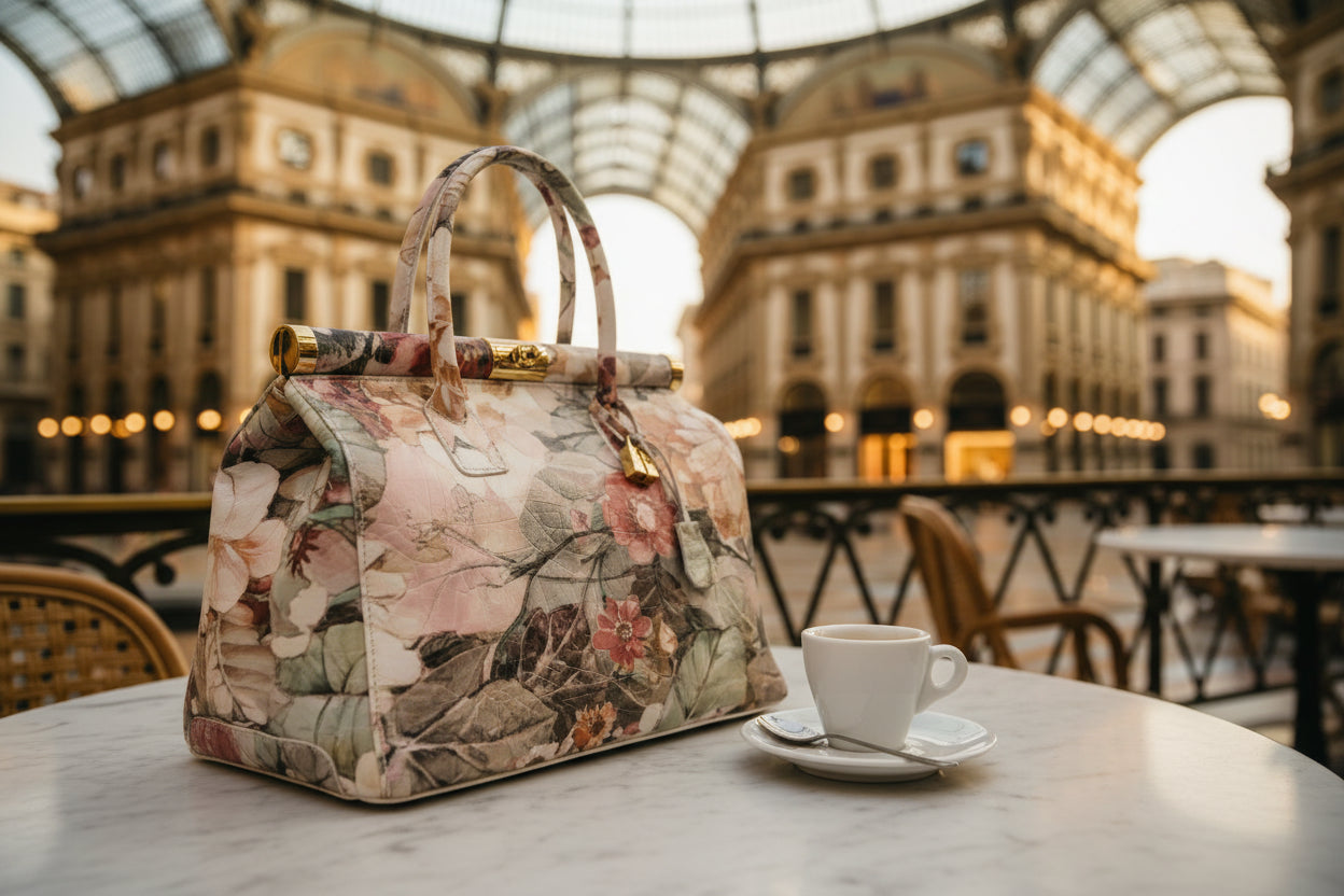 Borsa Bauletto "Flower" – 100% Vera Pelle Made in Italy