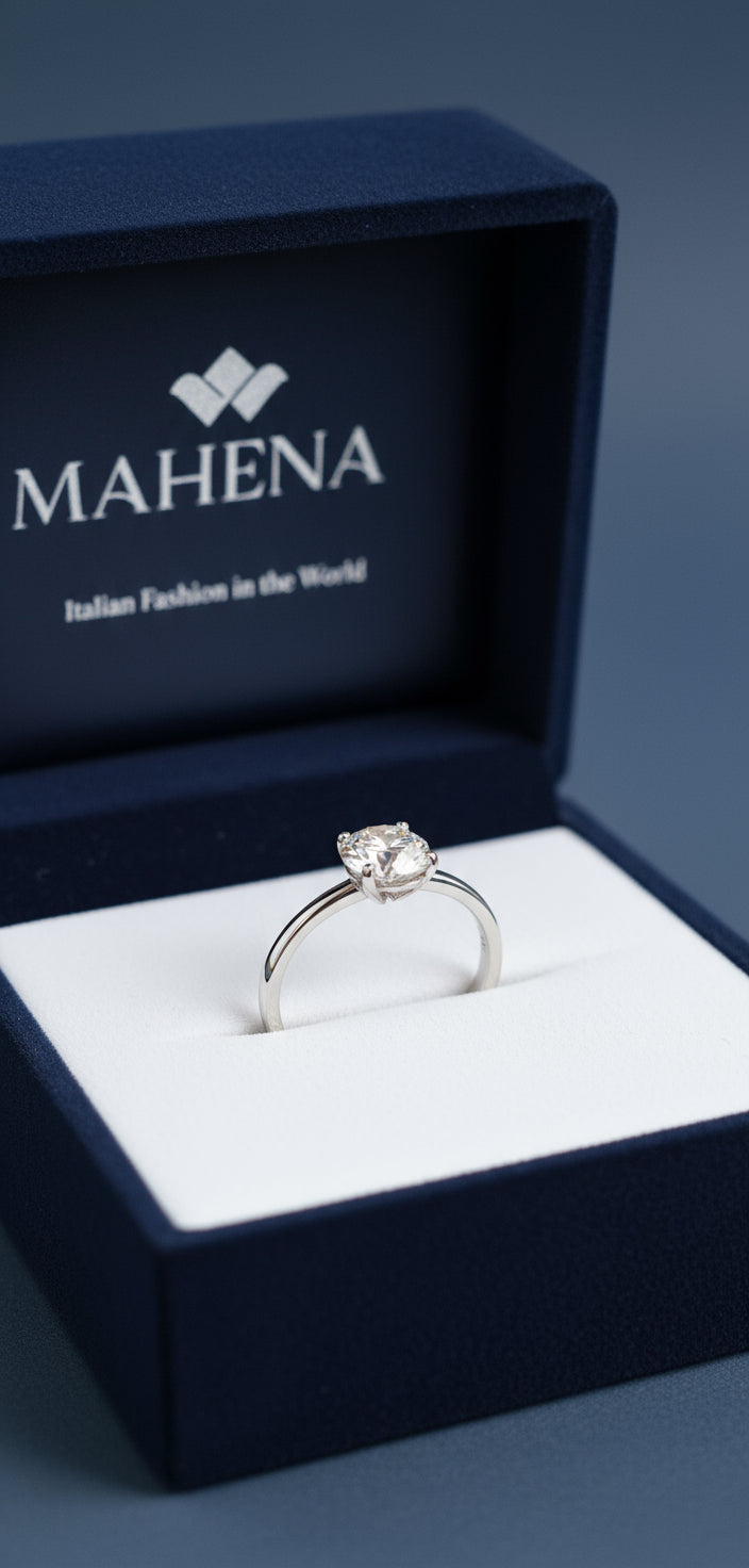 Anello regolabile in argento S925 con diamante moissanite 2 carati con certificato Gra moissanite diamante MODELLO MICHELLE