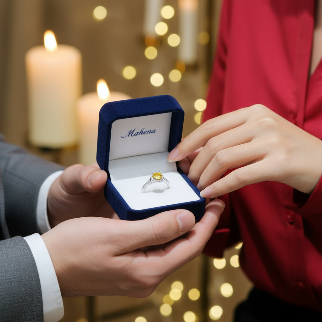 Verstellbarer Ring aus 925er Gelbsilber mit Moissanit für Damen 