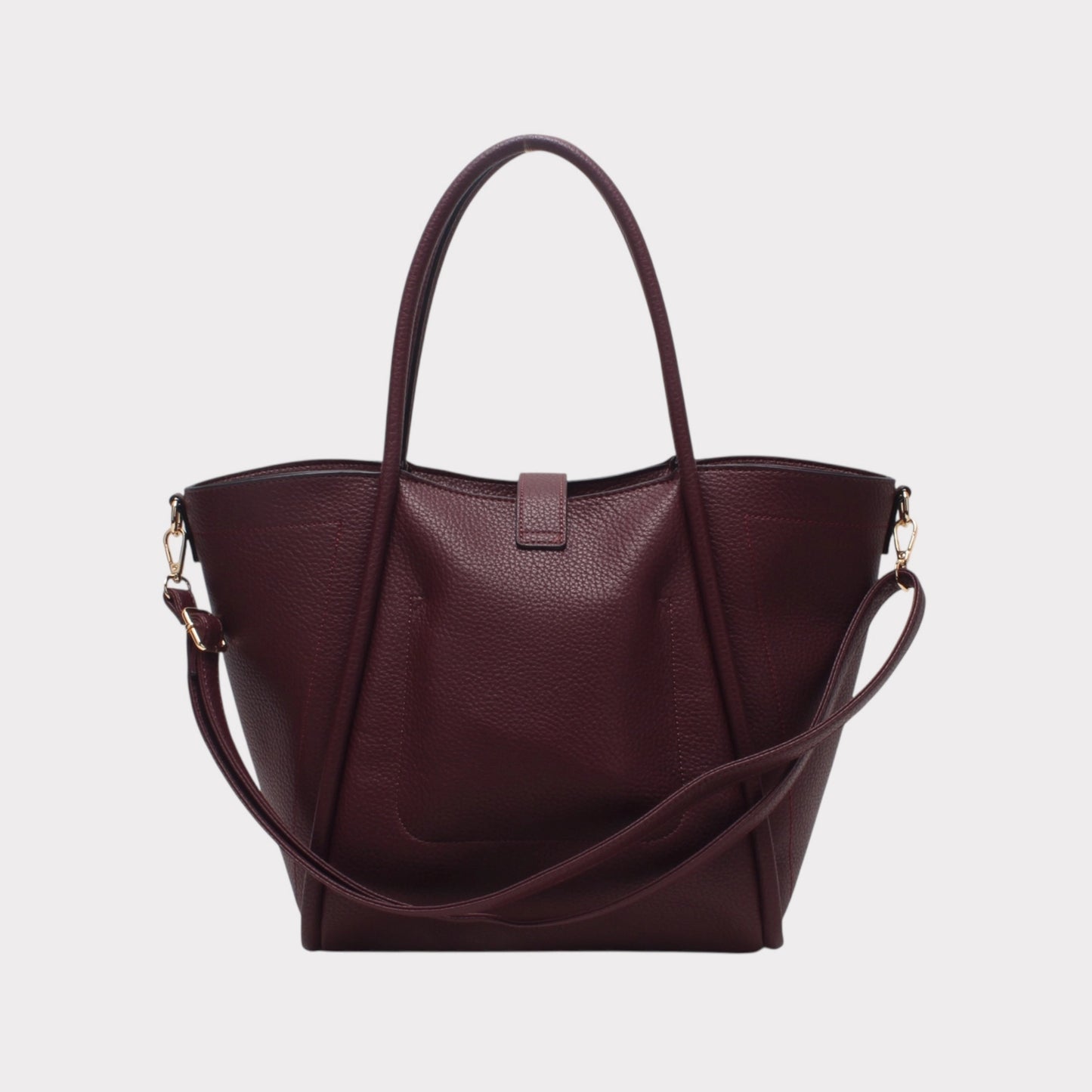 Borsa shopper con tracolla, chiusura dorata BORDEAUX BESTINI