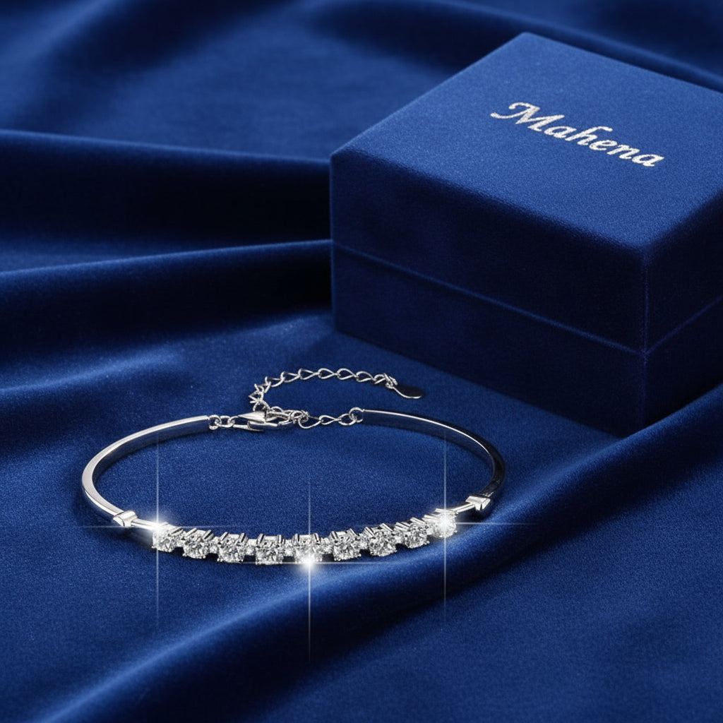 Bracciale da donna in argento sterling S925 con moissanite MODELLO JADE