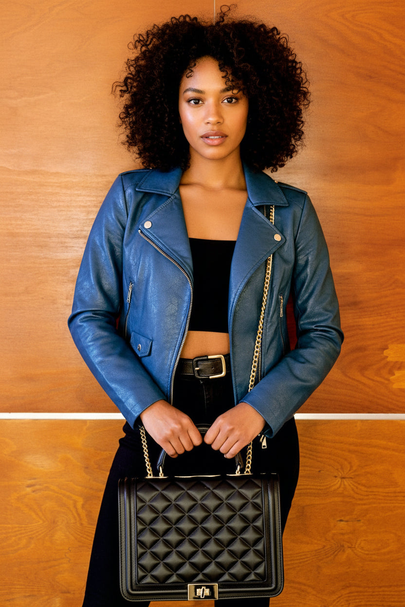 Borsa a tracolla MODELLO CATERINA con motivo trapuntato e tracolla a catena