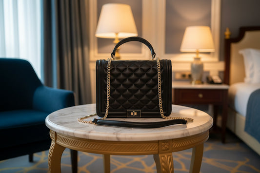 Borsa a tracolla MODELLO CATERINA con motivo trapuntato e tracolla a catena