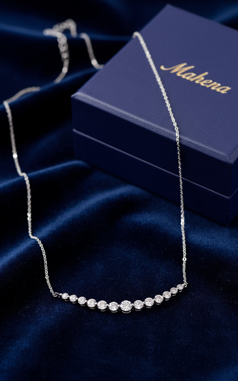 Collana in argento sterling S925 con moissanite, leggera, 1.1 carati, colore D MODELLO MARYAM