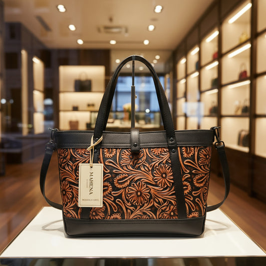 Handgeschnitzte Skelett-Tasche aus Rindsleder der ersten Schicht