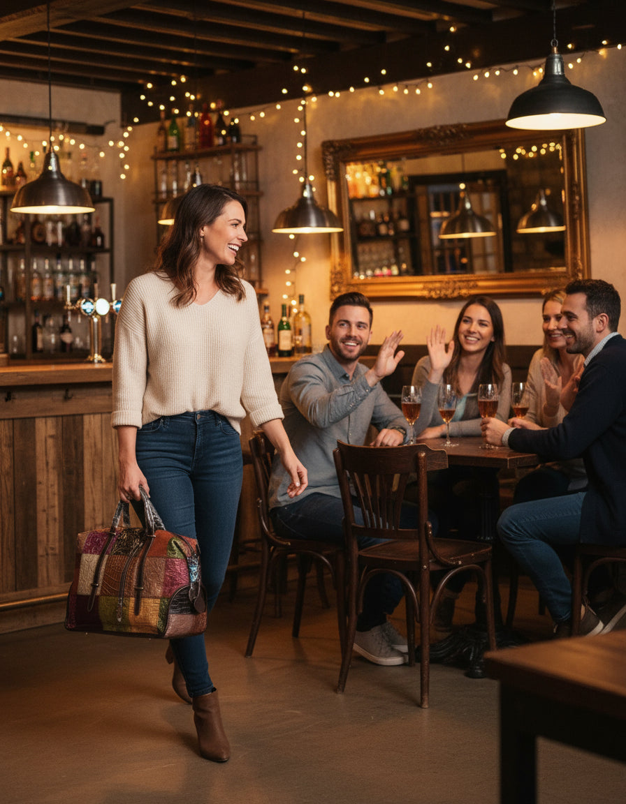 Gea model women's bag in cowhide leather