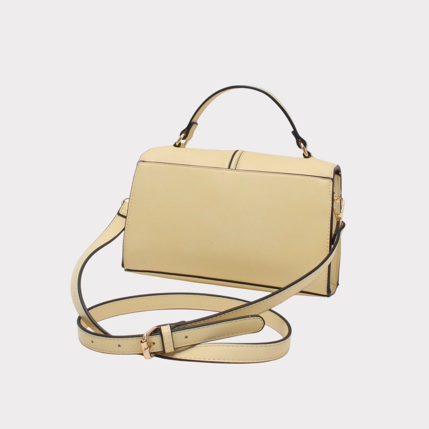 Borsa a tracolla bi-materiale con chiusura a scatto MODELLO HAPPY PAGLIA