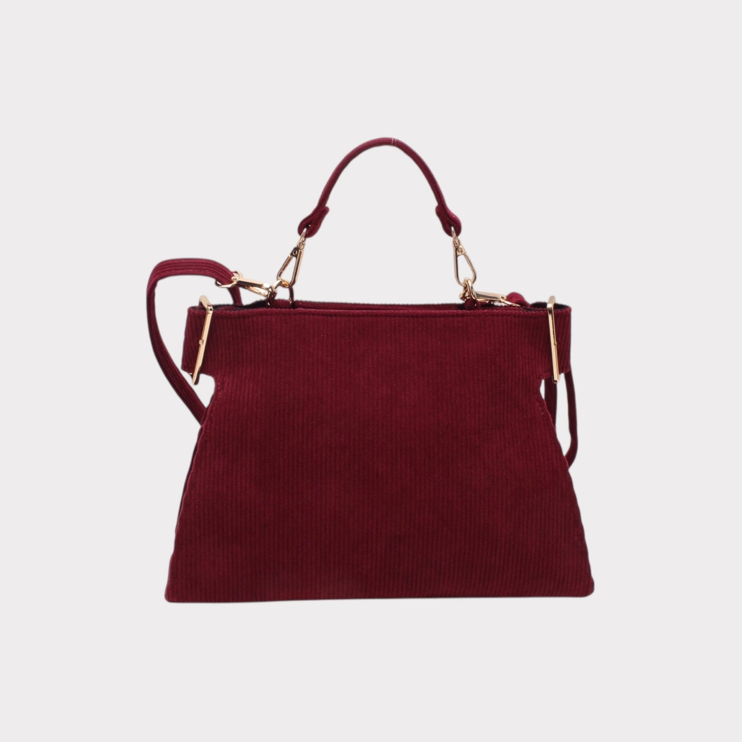 Borsa a tracolla con manico, chiusura a zip ed effetto a coste.MODELLO LOVELACE NERA O BORDEAUX