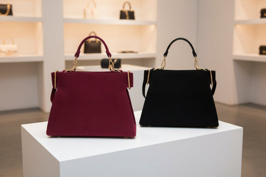 Borsa a tracolla con manico, chiusura a zip ed effetto a coste.MODELLO LOVELACE NERA O BORDEAUX