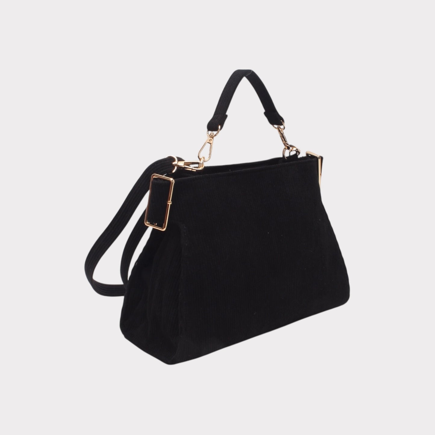 Borsa a tracolla con manico, chiusura a zip ed effetto a coste.MODELLO LOVELACE NERA O BORDEAUX