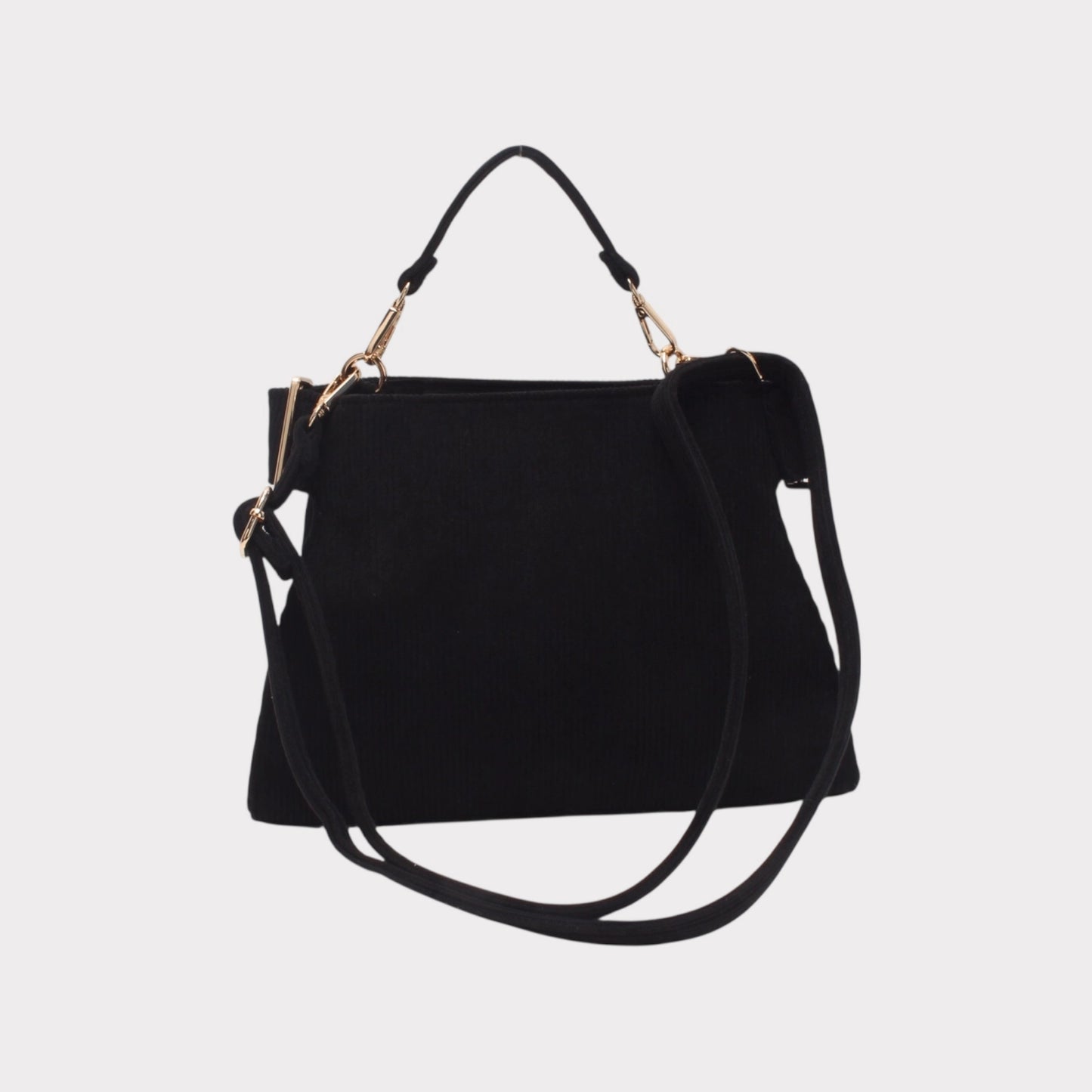 Borsa a tracolla con manico, chiusura a zip ed effetto a coste.MODELLO LOVELACE NERA O BORDEAUX