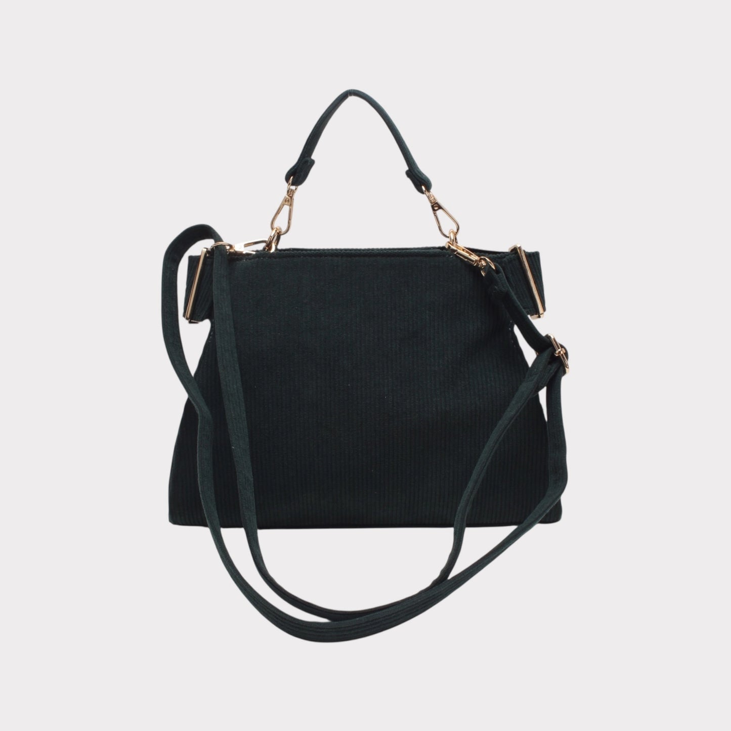 Borsa a tracolla con manico, chiusura a zip ed effetto a coste.MODELLO LOVELACE NERA O BORDEAUX