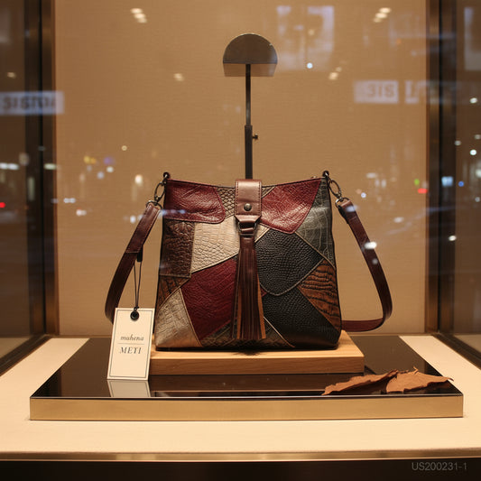 Umhängetasche aus Leder mit Fransen