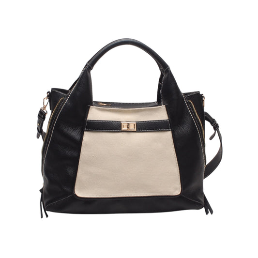 Borsa shopper Mahena NORA a spalla e tracolla, con chiusura decorativa