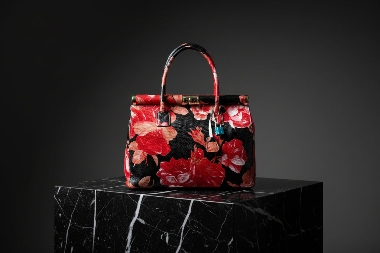 MAHENA "Opera" - Edizione Limitata in Pelle Martellata Floreale – Made in Italy