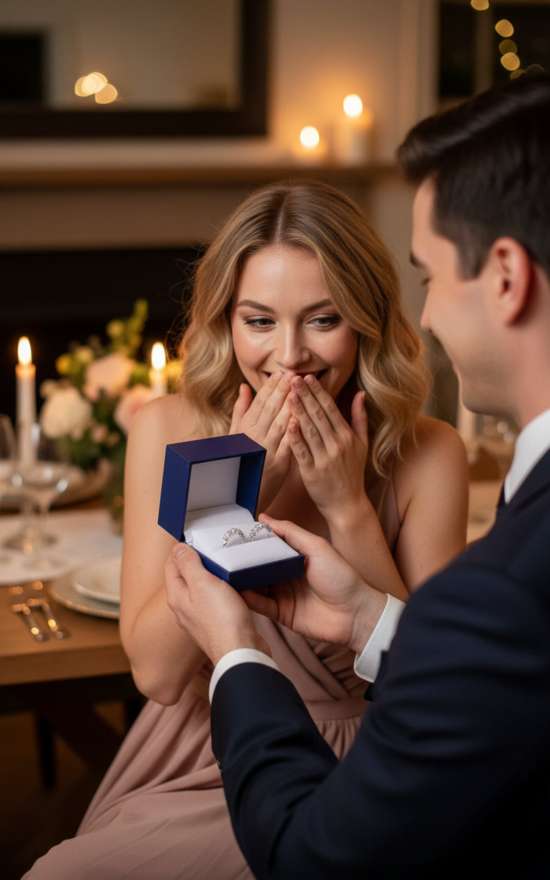 Orecchini da donna in argento sterling con diamante singolo di moissanite 3 carati MODELLO CHARLIE