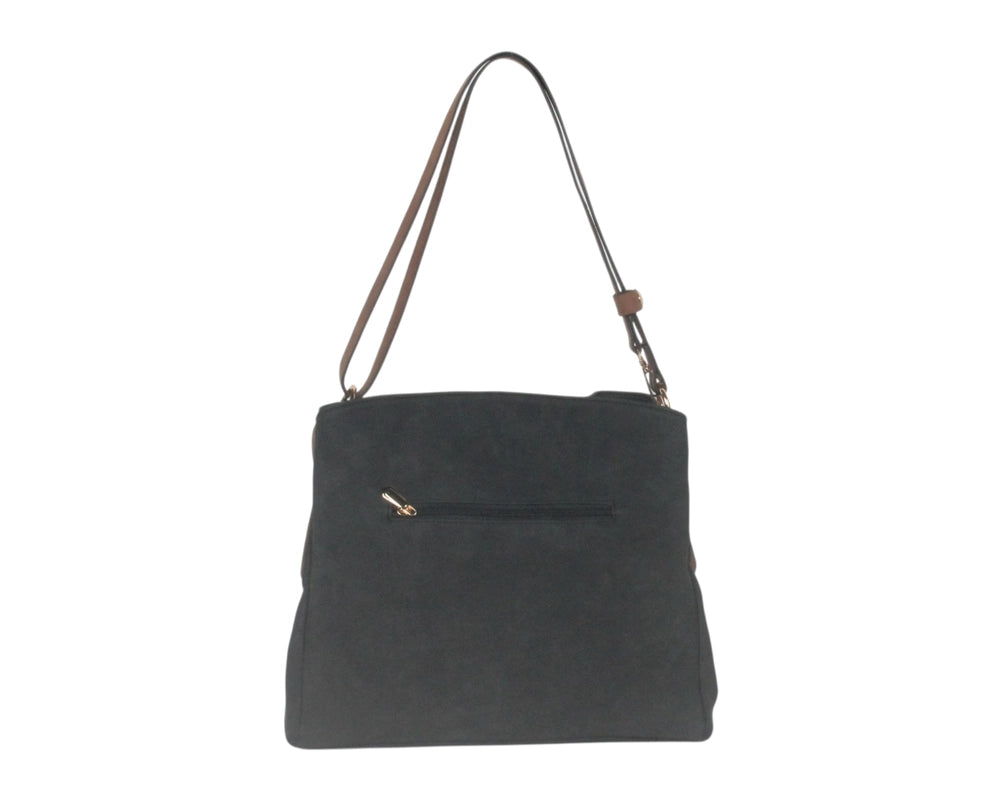 BORSA A SPALLA, CONVERTIBILE IN TRACOLLA. CON CERNIERA FRONTALE MODELLO SIMPLY