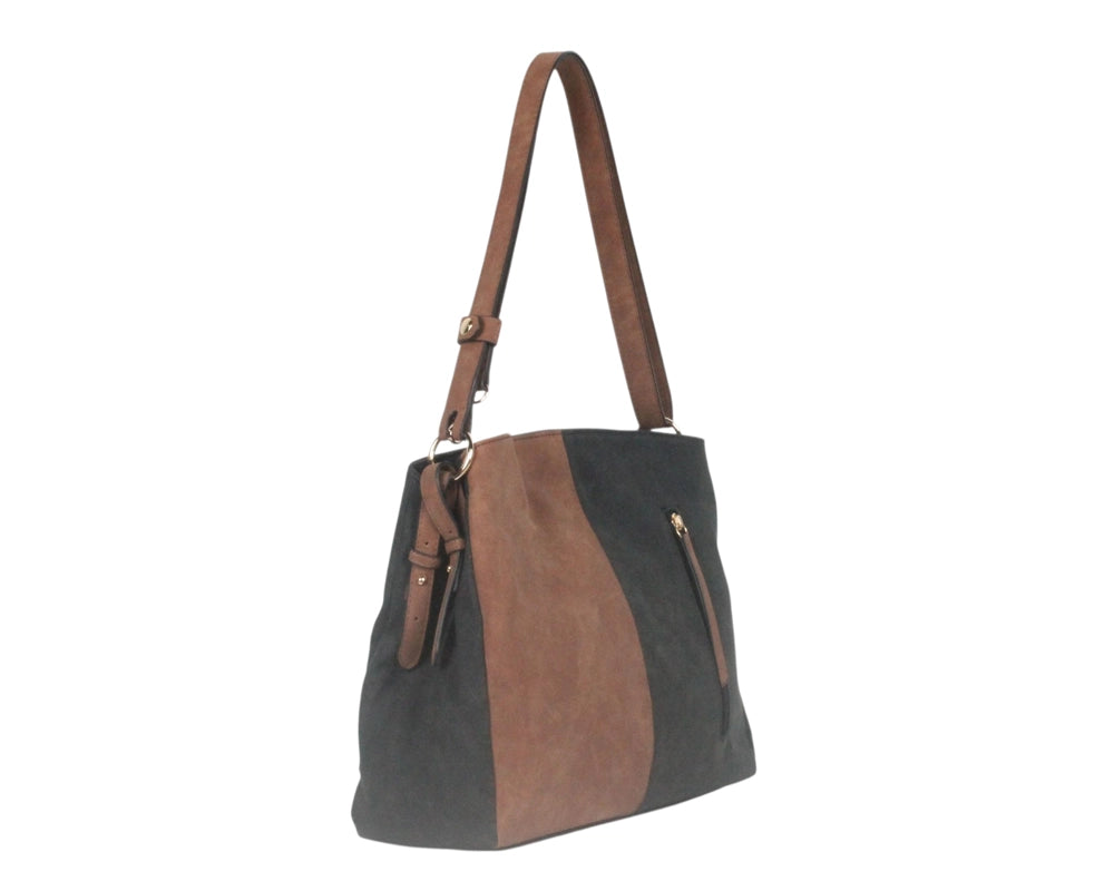 BORSA A SPALLA, CONVERTIBILE IN TRACOLLA. CON CERNIERA FRONTALE MODELLO SIMPLY