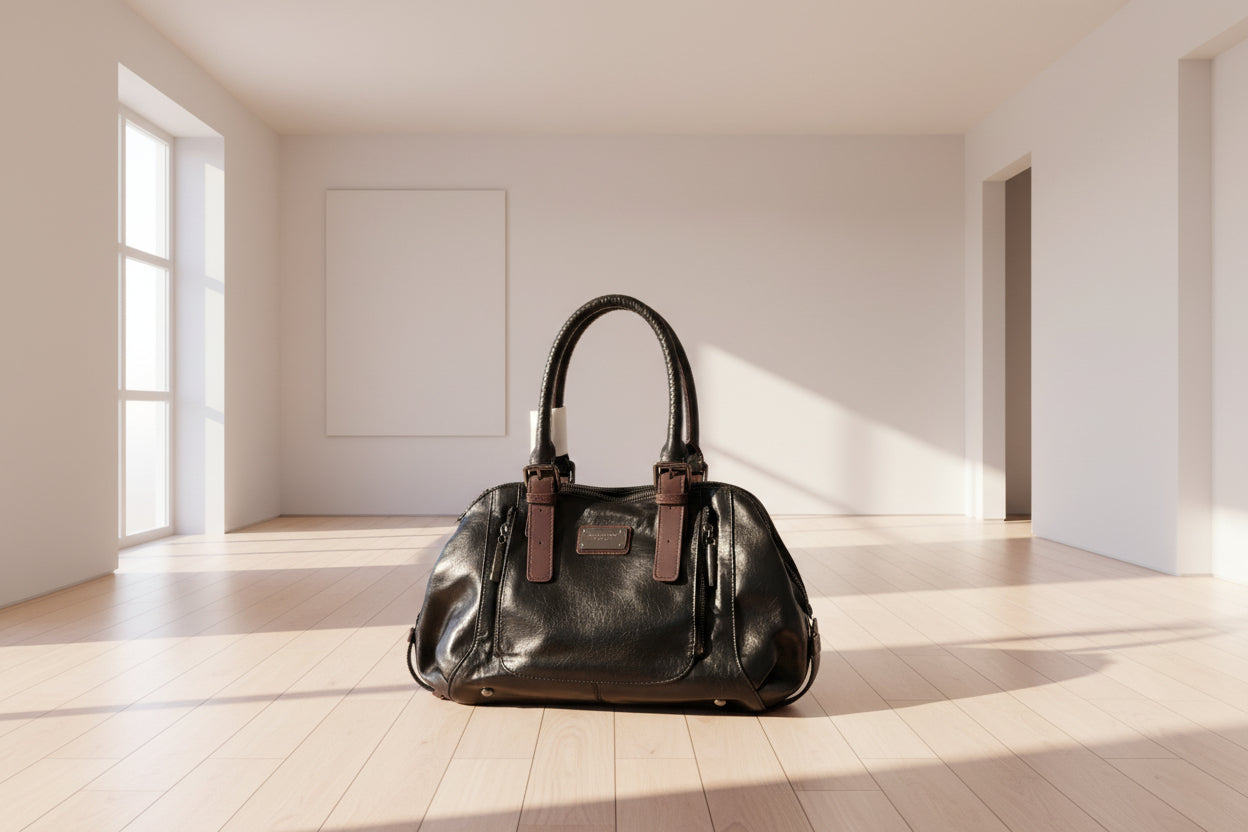Borsa Donna in Pu modello Antonella marrone / verde / fucsia scuro