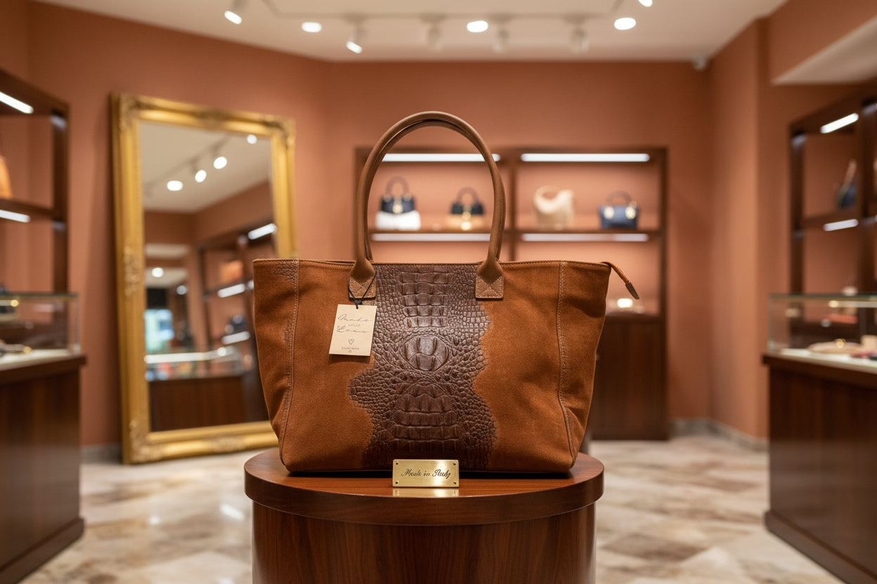 Beautiful Lola Suede Effect Leather Bag Made in Italy