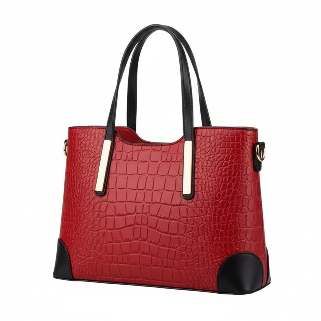 borsa a tracolla donna effetto coccodrillo con portafoglio modello Giovanna MIS.30x13x22