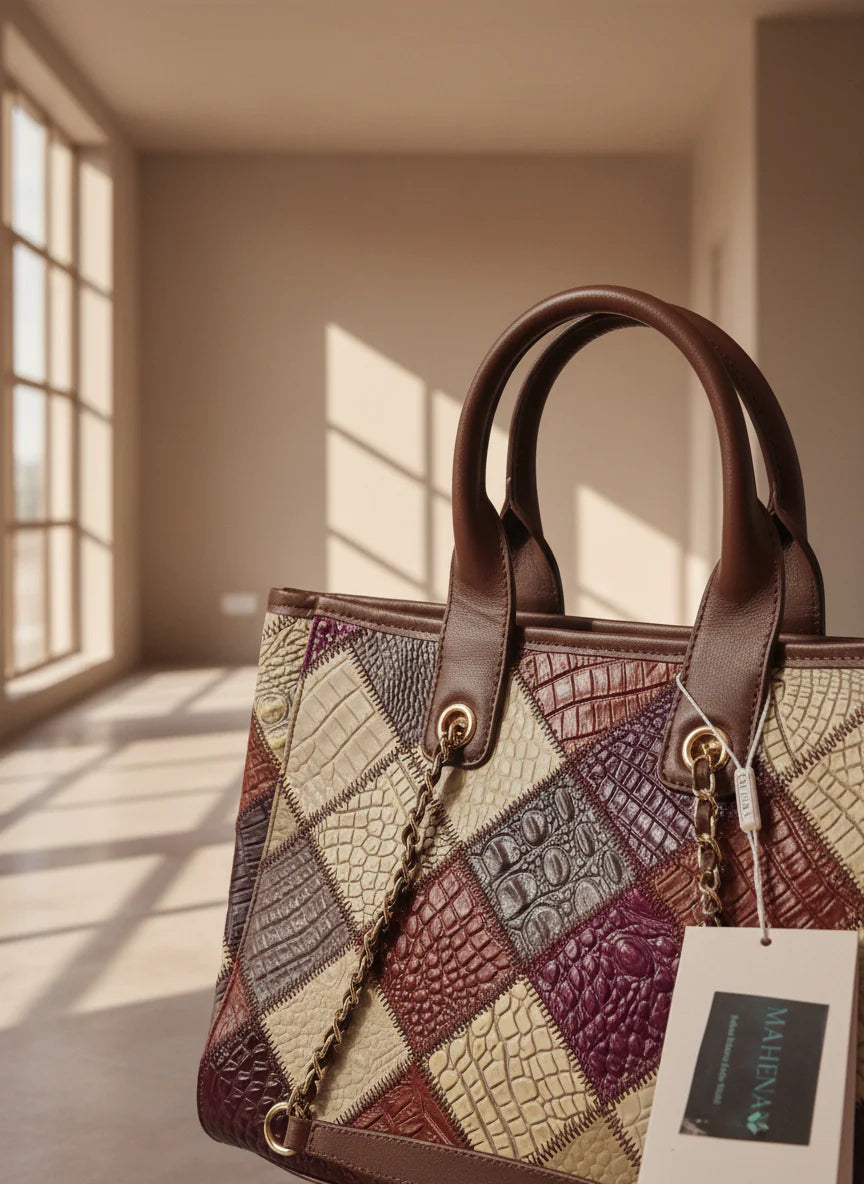 Modell Althea, leichte, luxuriöse Tasche aus hochwertigem Echtleder. Fantastisches Angebot.