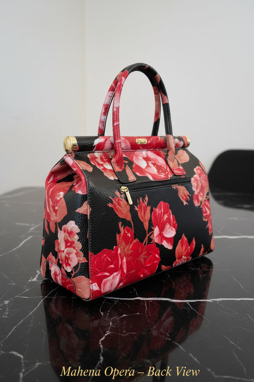 MAHENA "Opera" - Edizione Limitata in Pelle Martellata Floreale – Made in Italy