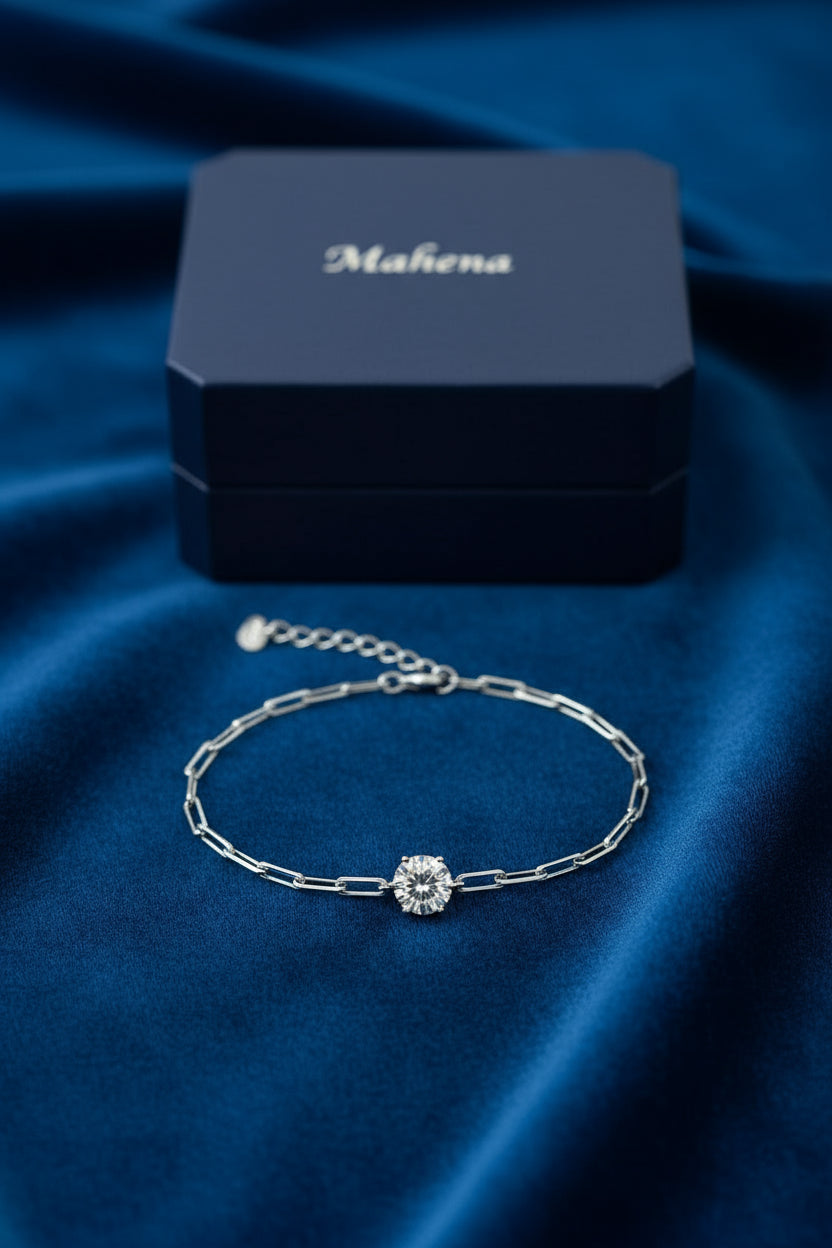 Bracciale da donna in argento Sterling S925 con moissanite da 1 carato e colore D MODELLO JEANNE