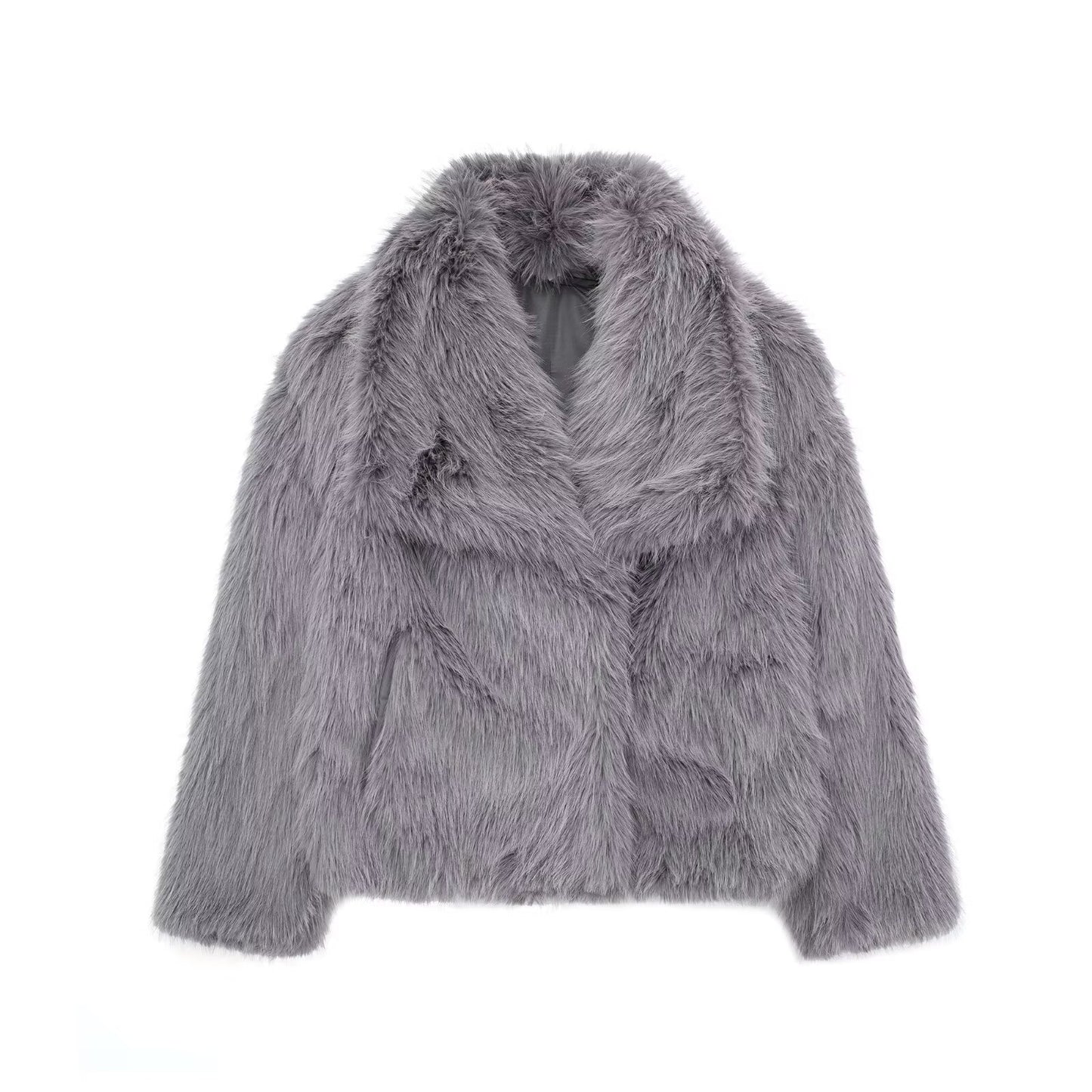 Cappotto invernale in peluche, moda, caldo, spesso, soffice, con risvolto, capispalla casual, top a maniche lunghe, abbigliamento da donna CONSEGNA 15 GIORNI