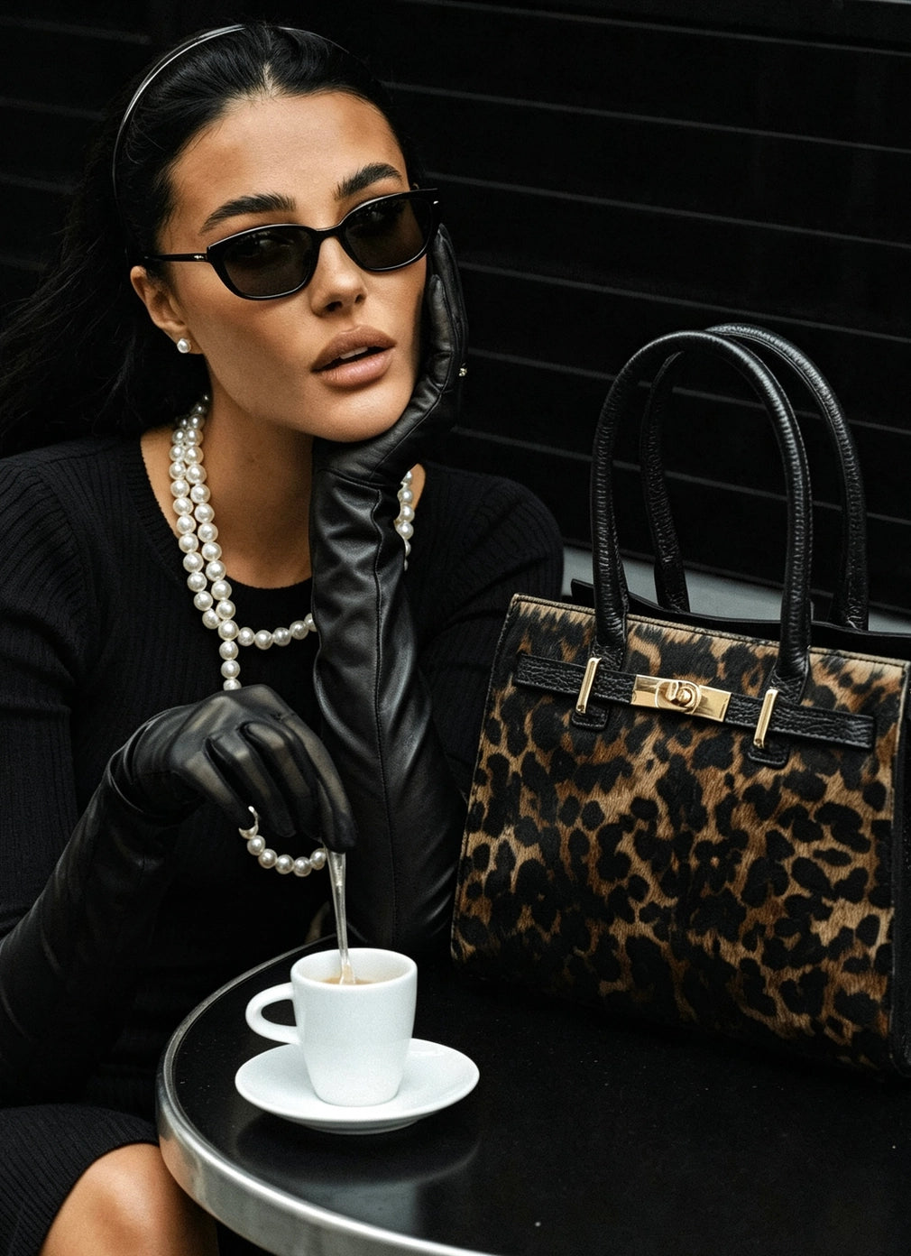 MAHENA "Circe" – Limited Edition Leopard Calf Hair & Togo Leather Handbag