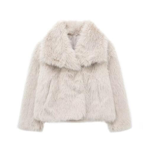 Cappotto invernale in peluche, moda, caldo, spesso, soffice, con risvolto, capispalla casual, top a maniche lunghe, abbigliamento da donna CONSEGNA 15 GIORNI