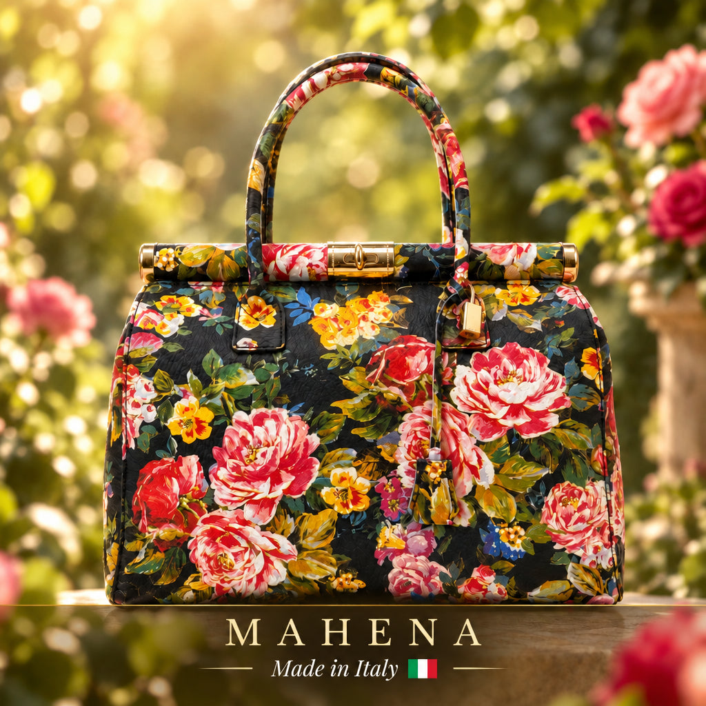 MAHENA Secret Garden – Sculptural Floral Handbag Made in Italy