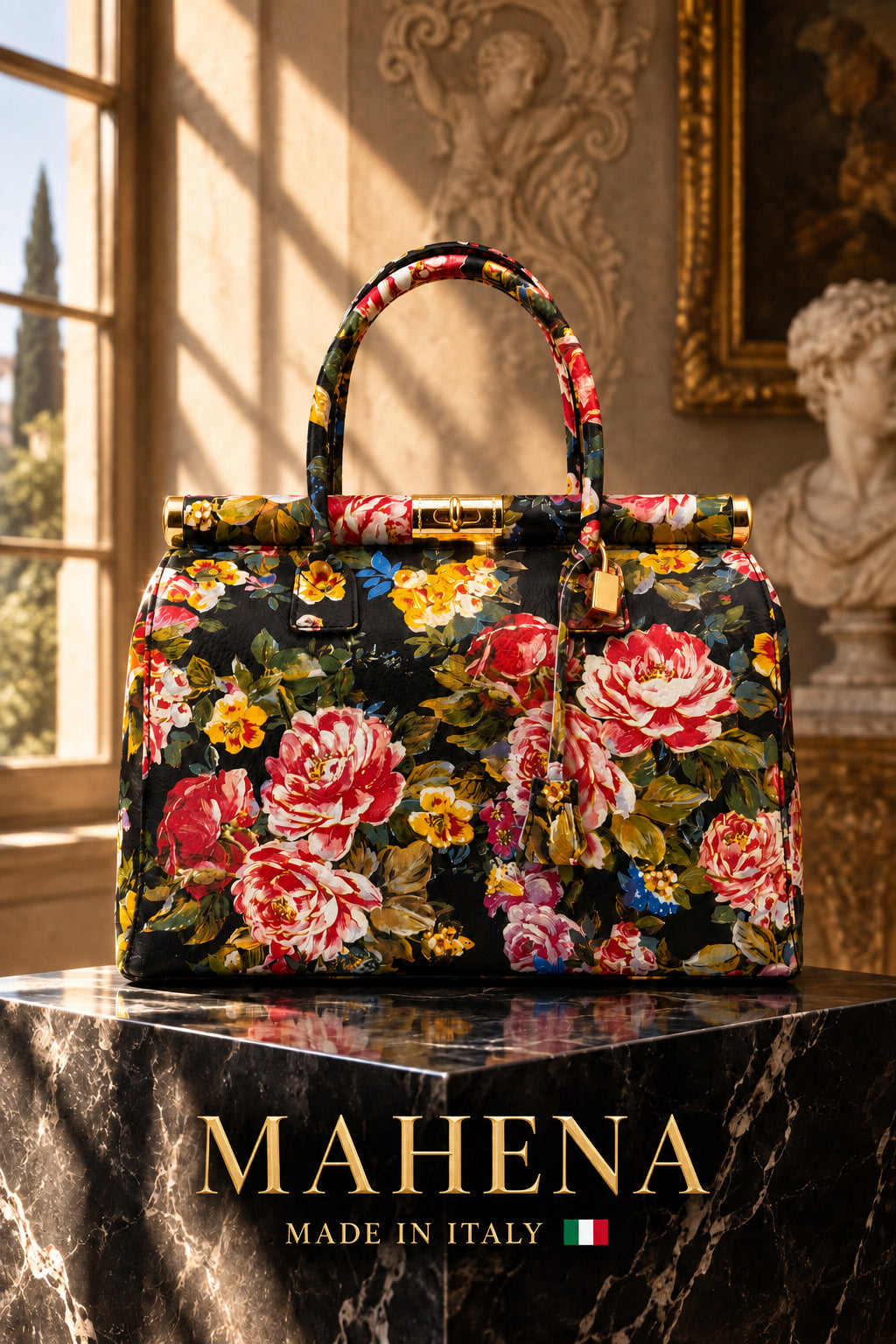 MAHENA Secret Garden – Sculptural Floral Handbag Made in Italy