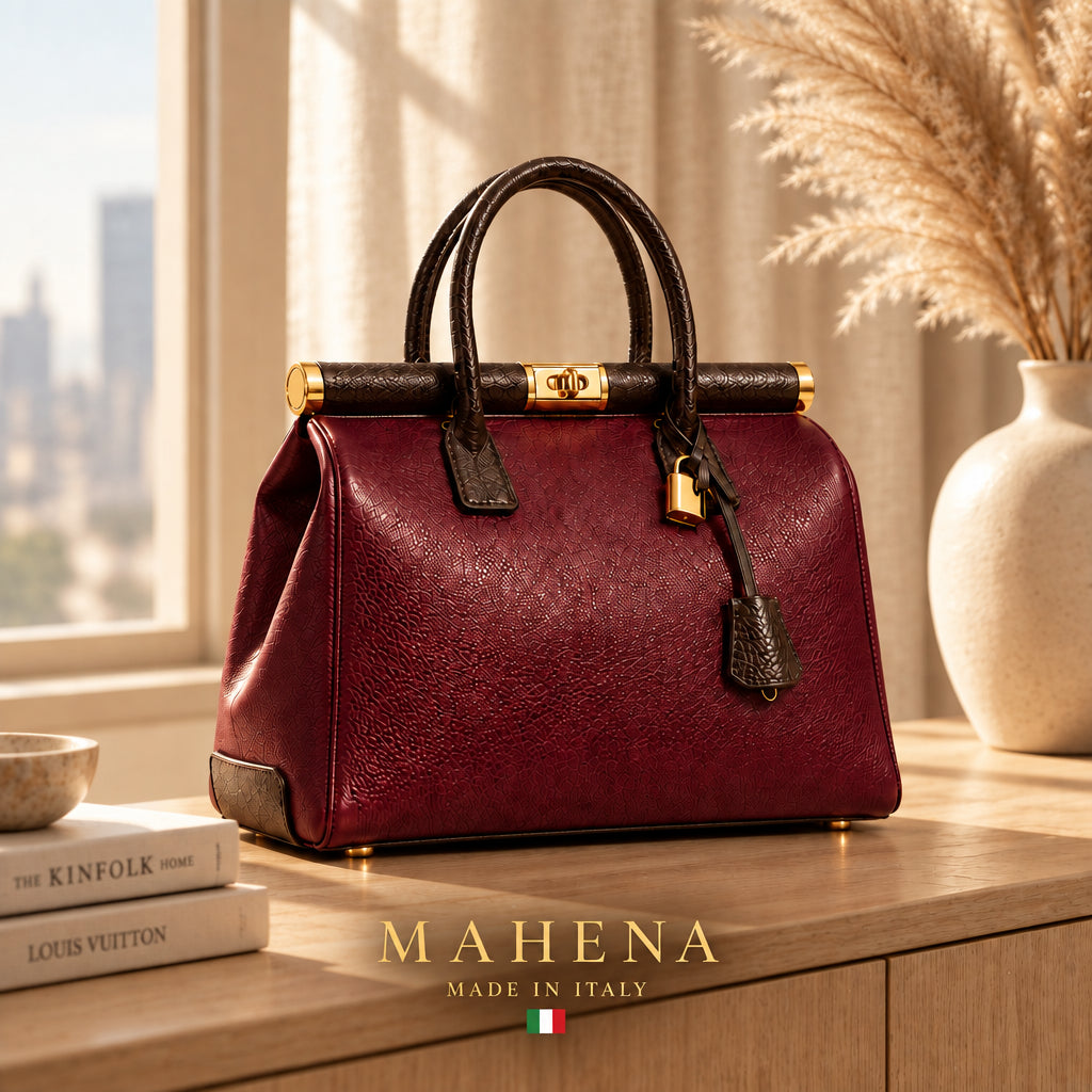 MAHENA Essenza – Sculptural Handbag in Handcrafted Made in Italy Leather