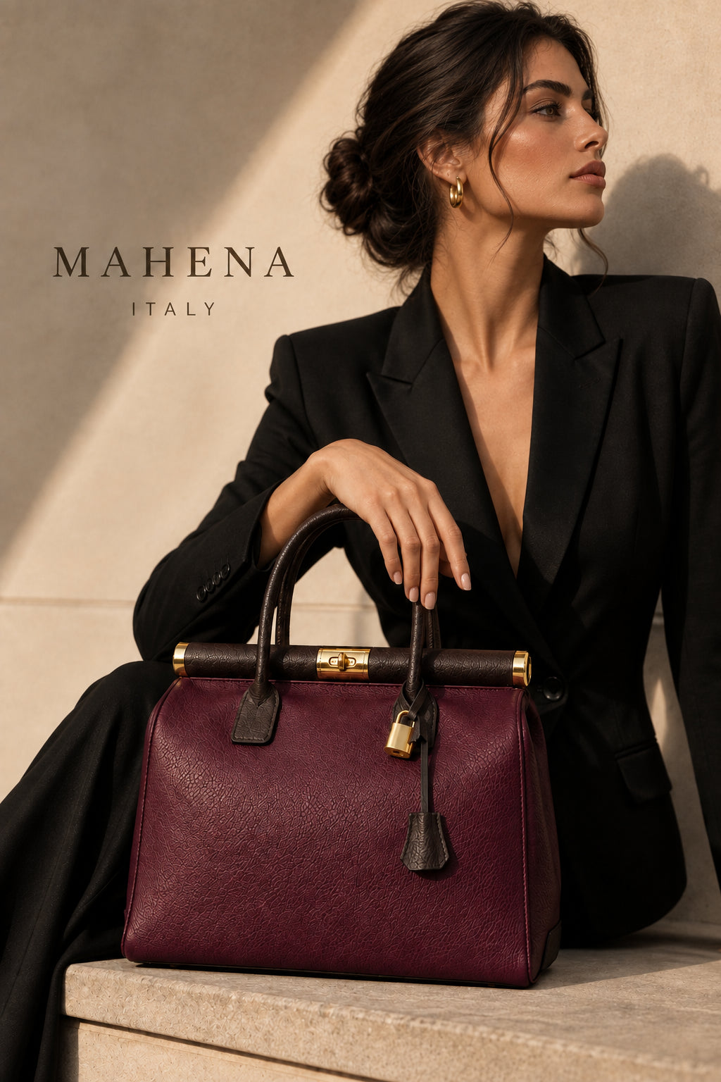 MAHENA Essenza – Sculptural Handbag in Handcrafted Made in Italy Leather