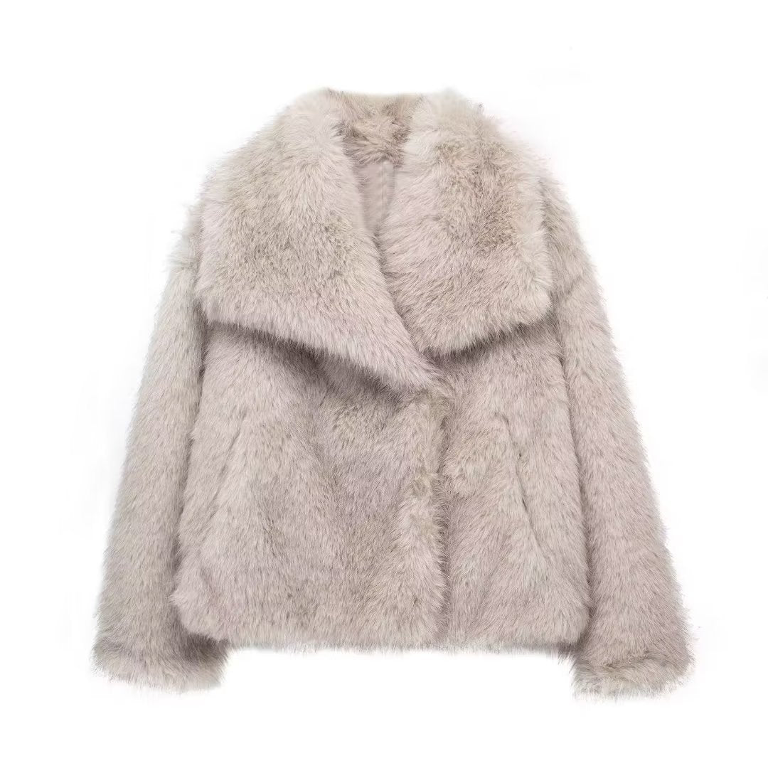 Cappotto invernale in peluche, moda, caldo, spesso, soffice, con risvolto, capispalla casual, top a maniche lunghe, abbigliamento da donna CONSEGNA 15 GIORNI