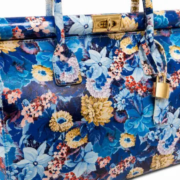 SOFIA – Borsa a Mano Floreale in Vera Pelle Artigianale (Made in Italy)